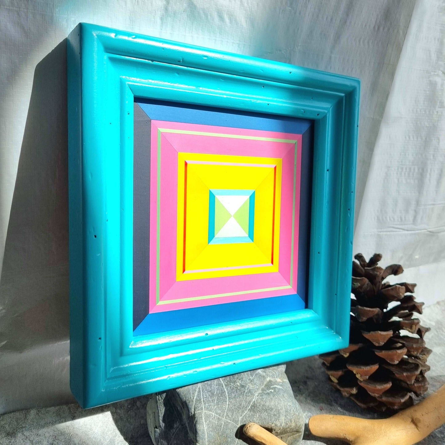 "Kunstbonbon 2", Original Wandobjekt, 23x23 cm