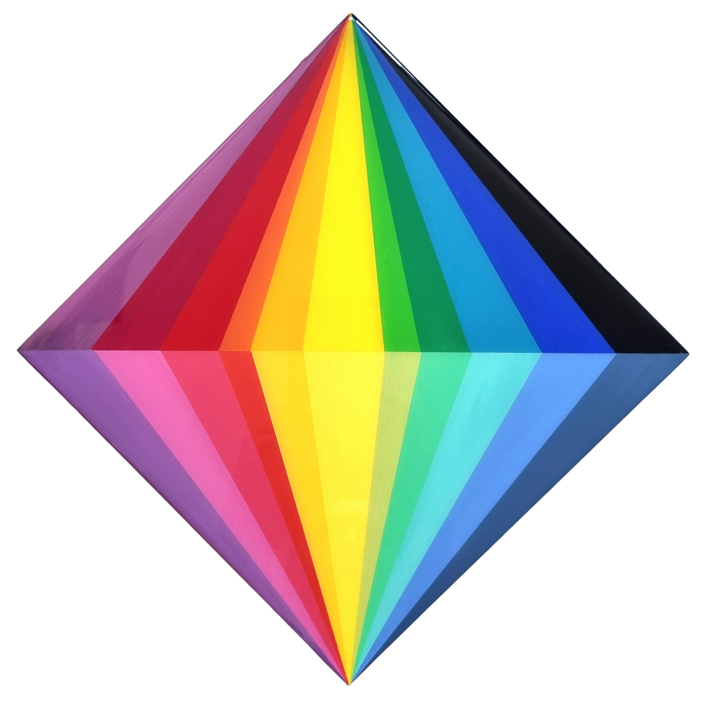 Findling "Rainbow Diamond", handgemachtes Wandobjekt, 20x20 cm