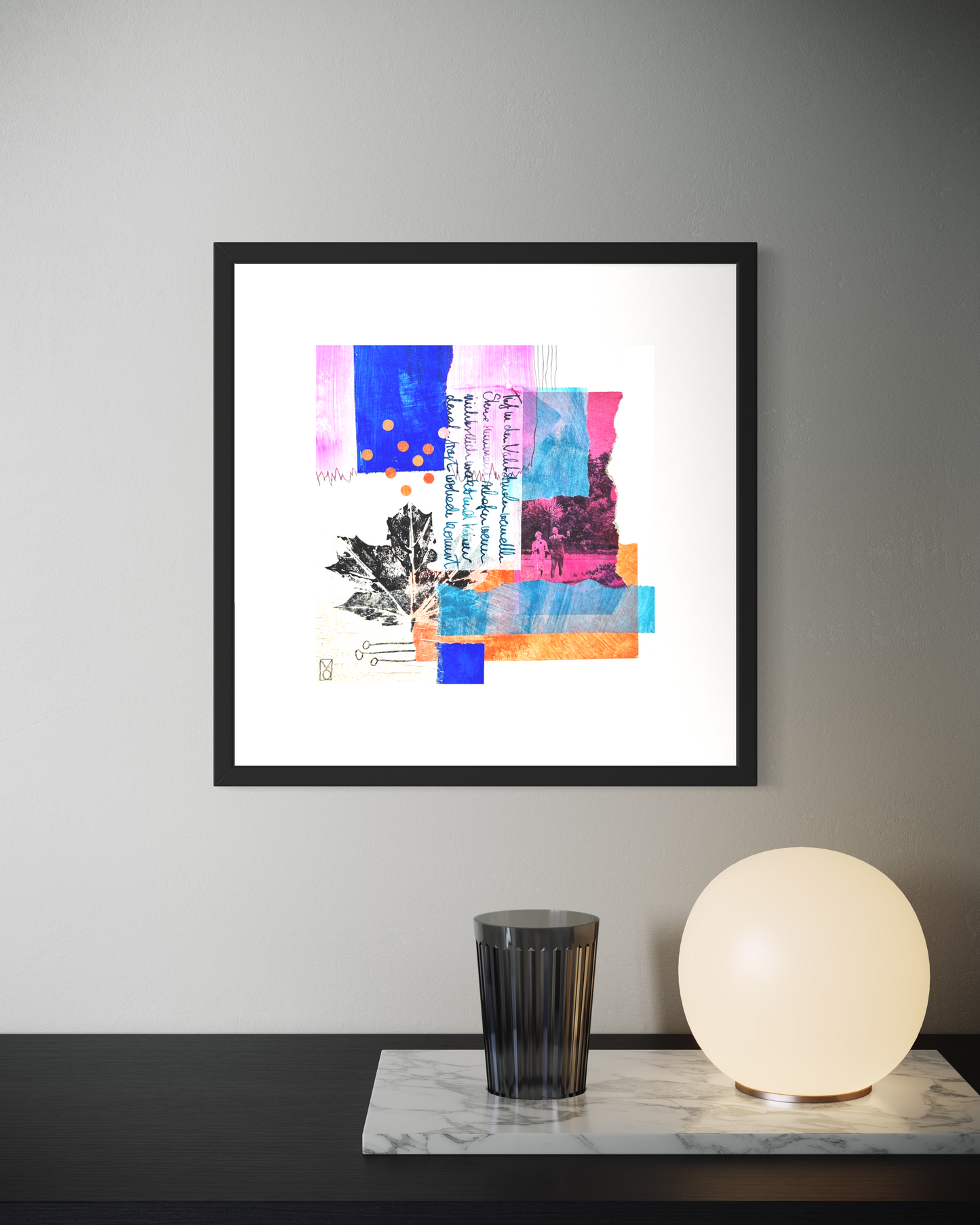 Mixed Media Collage "Sein Bungalow war bei weitem nicht so beeindruckend, wie gedacht"