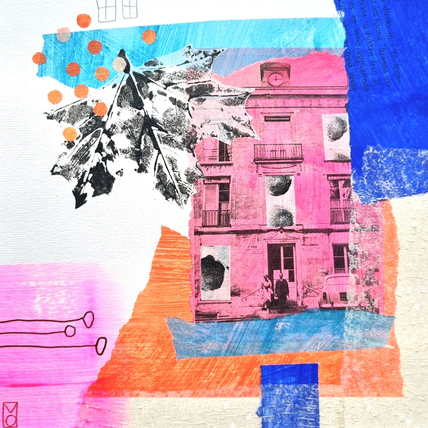 Mixed Media Collage "Ich hielt Fensterputzen schon damals für überbewertet"