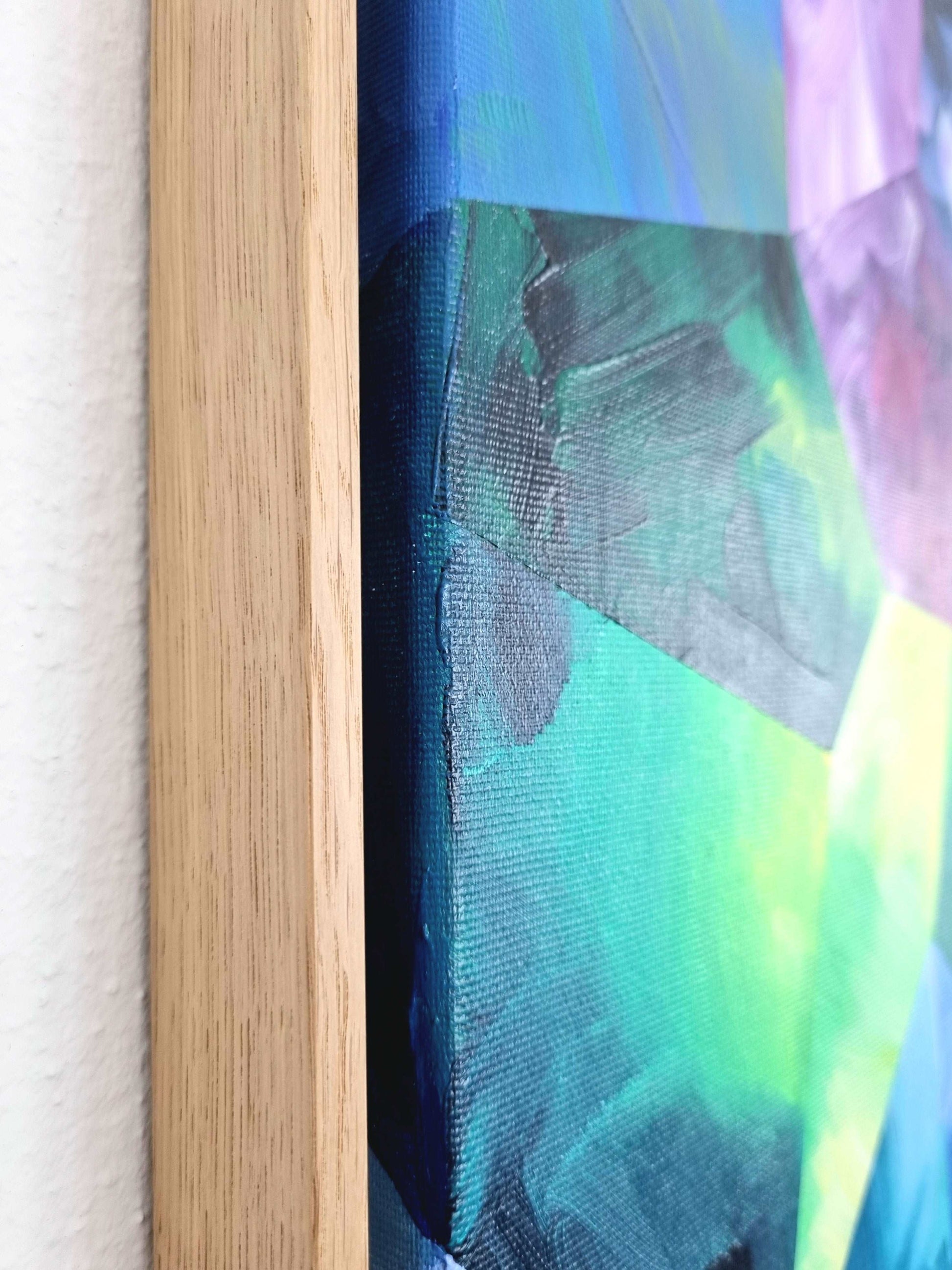 "Midnight Magnolia", Acrylbild mit Schattenfugenrahmen