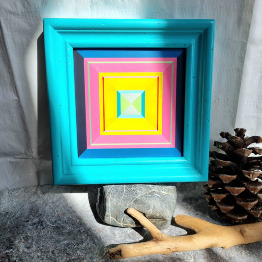 "Kunstbonbon 2", Original Wandobjekt, 23x23 cm