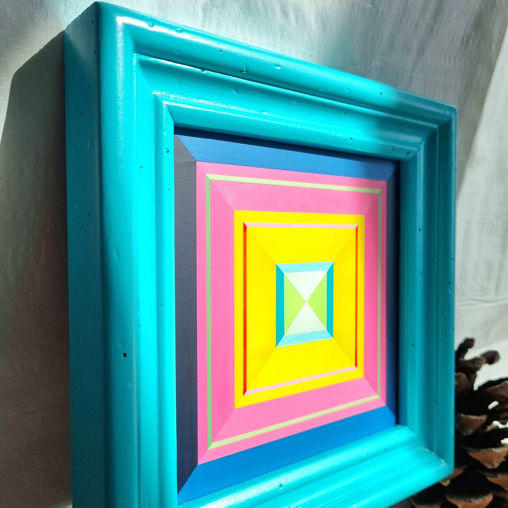 "Kunstbonbon 2", Original Wandobjekt, 23x23 cm