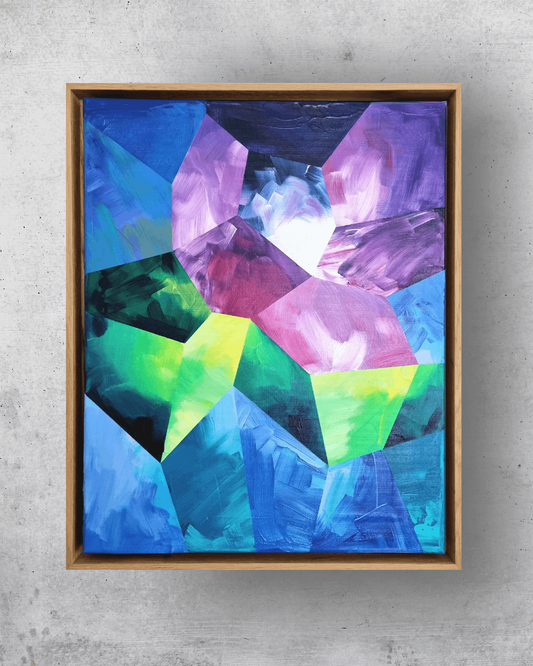 Abstraktes Acryl Gemälde, Geometrische Malerei, veedee art