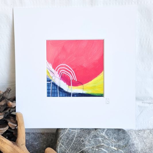 Kleines Gemälde "Strawberry Mansion 04", 20x20cm