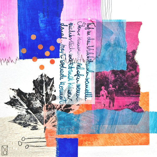 Mixed Media Collage "Sein Bungalow war bei weitem nicht so beeindruckend, wie gedacht"